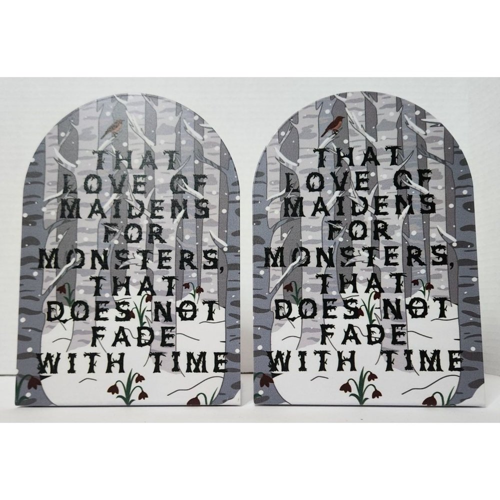 New OwlCrate The Love Of Maidens for Monsters Metal Bookends